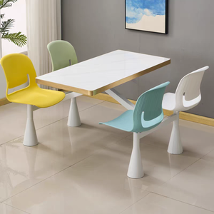 High-End Rectangular Dining <strong>Table</strong> and Chair Set for School <strong>Canteens</strong>, Staff, and Factories - 4-Person Integrated Stone <strong>Table</strong> - Product Image 1