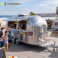 Camion de cuisine mobile commercial entièrement équipé, remorque de restauration Airstream pour boulangerie, kebab, crème glacée