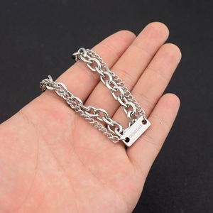 Hot Selling Simple Popular Design Double Layered Geometric <b>Chain</b> Bracelet Hiphop <b>Titanium</b> Steel Men's Bracelets Trendy Jewelry - Product Image 1