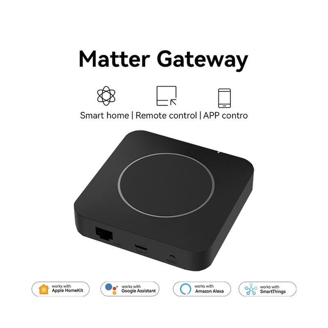 Tuya Smart Matter Gateway Multi-mode Hub Zigbee BLE Thread Ethernet WiFi Smart Home Bridge Works with HomeKit Alexa Google