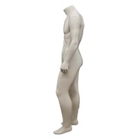 Mannequin de simulation intégrale homme en FRP blanc mat avec support pour vitrine de magasin de vêtements pour hommes