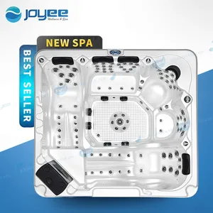 JOYEE 6人热水浴缸现代按摩豪华气泡喷射室外水疗热水浴缸按摩浴缸带按摩浴缸