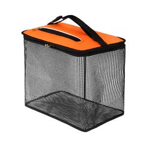 collapsible fish baskets pricing FLKQC Floatable Galvanized Steel Wire Baskets, Floatable Wire Fish Baskets,Portable Fishing Basket Fishing Net Cage (1) : Sports & Outdoors height 18 and 3/4 mesh SANLIKE Living Fish Bucket Portable