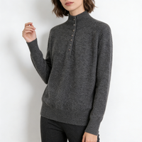Pulls pour femmes de haute qualité fabriqués en usine avec des embellissements de boutons personnalisables, style décontracté tricoté, adaptés à porter en hiver