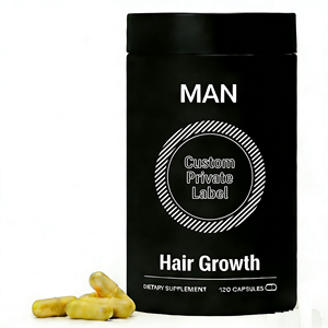 Aangepaste label verkoop OEM GMP ISO Haar groeivitaminen supplementen voor mannen, 20 <span class=keywords><strong>capsules</strong></span>, balancerende haargroei voor volwassenen - Product Image 1