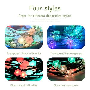 Cadena de luces LED de hadas 33/50/60 luces de cristal flor de cerezo guirnalda de flores interior boda Festival FIESTA DE Navidad IP67 - Product Image 2