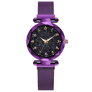 Women <strong>Magnetic</strong> Mesh Watch Starry Dial Quartz Watch Fashion Ladies Wristwatch Luxury Style Bracelet Watch - Product Image 3