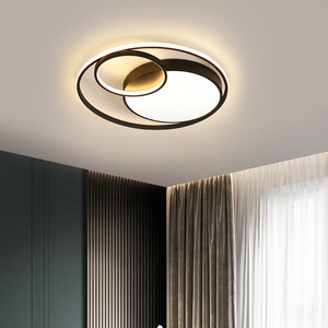 Lustre moderne rond carré en or noir 3CCT, lampe suspendue LED pour <span class=keywords><strong>plafond</strong></span>, pour <span class=keywords><strong>chambre</strong></span> à coucher - Product Image 4