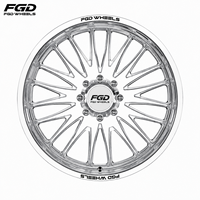 Jantes forgées en alliage poli FGD Bright Shine pour camions Ram GMC Ford 8x165.1 8x180 8x200 10x225 22 24 26 28 30 pouces