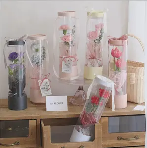 Boîte à fleurs en PVC, ronde, pour paquets de fleurs, 1 pièce, nouvelle collection