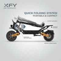 XFY Stock UE Trottinette Électrique Tout-Terrain 12 Pouces à Deux Roues pour Adulte 1500W 60V Pliable avec Boîte de Transport Étanche IP54 75km/h pour les Trajets Quotidien