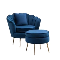 Moderner Hotel- und Wohnmöbel-Sessel aus Samtstoff, Verstellbarer Freizeitstuhl für Balkon und Wohnzimmer, Einzelner Relaxsessel, Lounge-Sofa, Armlehnstuhl