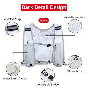 Lightweight Reflective <b>Hydration</b> Running Vest with Polyester Lining Portable <b>Backpack</b> for Outdoor Trail Running and Gym Use - Product Image 5