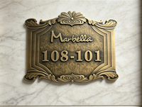Plaque en laiton LED avec logo personnalisé en relief, laiton antique, enseigne commerciale gravée, décoration murale en métal, café, restaurant, hôtel, IP65