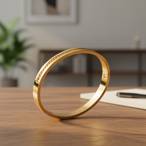 Bracciale da Uomo in Acciaio Inossidabile Placcato Oro 8mm BS602 Cina - Product Image 2