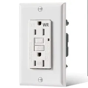 Salida GFCI TR y WR de 15A y 125V, prueba automática con 1 luz led para uso en interiores y exteriores, Canadá y América