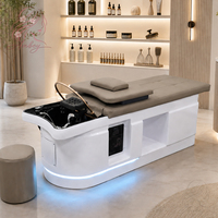 Lit de spa capillaire japonais luxueux, ergonomique, avec éponge haute densité, chaise de lavage pour salon de beauté, lavage des cheveux et hydrothérapie