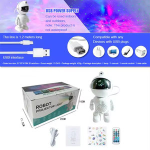 Nouveau projecteur stéréo robotique avec effet lumineux coloré, projection panoramique d'ambiance, projection nocturne, ABS, chambre à coucher, branchement secteur, télécommande - Product Image 5