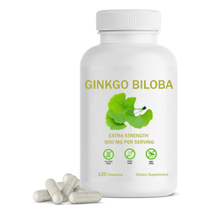 Cápsulas de Ginkgo Biloba con Logotipo Privado Personalizado, 60 Cápsulas, Suplemento Herbal para Adultos, Apoyo para la Salud del Sangre, Oídos y Cerebro, Gran Venta - Product Image 1