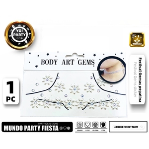 FESTIVAL Aurora Leaf Mix #61753 Body Art adesivo con gemma strass scollatura decorazione per il Design del trucco per feste 04 - Product Image 1