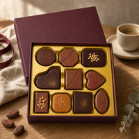 Plateau d'emballage en plastique PS à 10 cavités, plateau thermoformé doré pour bonbons, pralines, boîte cadeau