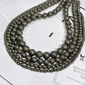 Wholesale Natural AA Pyrite <span class=keywords><strong>Loose</strong></span> Gemstone Stone Beads für Jewelry Making Bracelets Necklaces Earrings 15.5 "in Strand