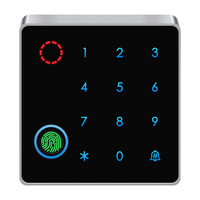 Control de Acceso Biométrico con Huella Dactilar, Teclado de Control de Acceso con Lector de Tarjetas RFID, Resistente al Agua, Compatible con la Aplicación Móvil Tuya, 86*86 mm