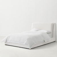 RH COSETTE Minimalistisches Modernes Eichenholz-Paneelbett, Anpassbare Größen, Multifunktionales Plattformbett für das Hauptschlafzimmer