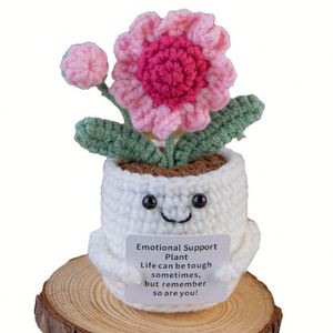 Flor de Ganchillo Hecha a Mano Creativa, Serie de Plantas de Peluche con Cara Sonriente, Ideal para Regalo Novedoso de Cumpleaños o San Valentín - Product Image 2