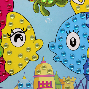 Diy beso <span class=keywords><strong>peces</strong></span> hecho a mano diamante pegatina cristal redondo diamante pintura dibujos animados rompecabezas niño colores imagen libro juguete <span class=keywords><strong>para</strong></span> regalo - Product Image 6