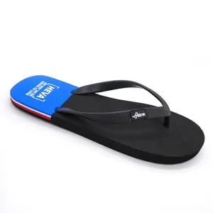 High quality custom printed thongs with rubber sole and eco-friendly slippers PVC straps flip flops