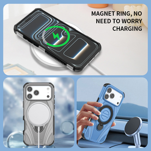 Funda Protectora para Teléfono de PC Rígida Transparente, Anti-Golpes, Resistente, con Anillo Magnético Duradero para iPhone 17 16 Pro Max - Product Image 4