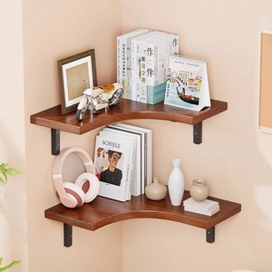 <b>Corner</b> Wall Shelf Three Layer MDF <b>Storage</b> <b>Unit</b> For Living Room Durable Design - Product Image 4