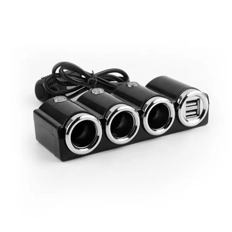 独立したスイッチ付きトラックカーチャージャー3ソケット2 USBシガレットライター12V/24Vカーチャージャーアダプター電源ソケットスプリッター