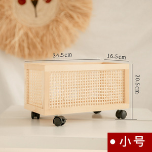 Cestino Portaoggetti in <span class=keywords><strong>Legno</strong></span> Intrecciato a Mano Personalizzato, Cassetto da Scrivania per Libri, Cosmetici, Chiavi, Frutta, Pane o Regali - Product Image 3