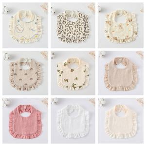 مريلة تغذية من القطن 100% مكشكشة مقاومة للماء تمتص الماء 7 طبقات سميكة جدآ - Product Image 6