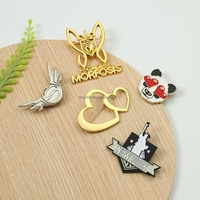 Broches de mode personnalisées pour bijoux, épingles à revers en alliage doré avec initiales ou logo, pour hijab et foulard