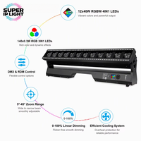 Barre de projecteurs LED matriciels 12x40W RGBW 4-en-1 avec zoom, faisceau, wash et stroboscope, contrôle DMX RDM pour clubs, concerts et spectacles