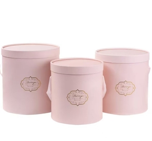 Portable Flower Box Round Floral Box Hug Bucket Storage <strong>Wedding</strong> Rose <strong>Packing</strong> Gift Box - Product Image 3