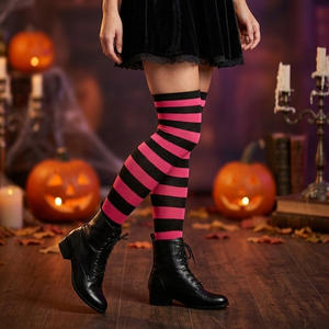 <span class=keywords><strong>Chaussettes</strong></span> rayées pour femmes, au-dessus du genou, parfaites pour les événements nocturnes, les rendez-vous romantiques et les tenues tendance - Product Image 2