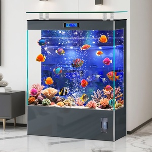 Pecera de vidrio ultra transparente con filtro trasero, de tamaño mediano, para sala de estar, unidad independiente integrada, colocada junto al mueble de <span class=keywords><strong>TV</strong></span> - Product Image 5