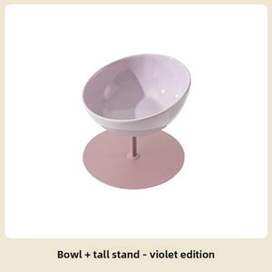 New Design Eco-Friendly Cat <b>Dog</b> <b>Food</b> <b>Bowl</b> Factory Elevated Tilted Ceramic Pet Plate Metal Stand <b>Raised</b> Neck Solid - Product Image 3