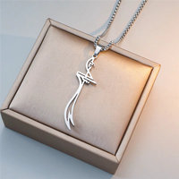 Collier Épée Zulfiqar en Acier Inoxydable, Pendentif Scimitar Imam Ali, Calligraphie Arabe Islamique, Bijoux Religieux Musulmans