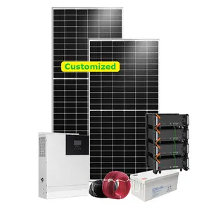 Panel surya hibrida Off-Grid, energi surya 3KW sampai 30kW untuk rumah 5kW 10kW 20kW sistem pemasangan tenaga surya