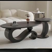 Table basse ovale de luxe italienne en roche, design moderne et épuré pour petit salon familial