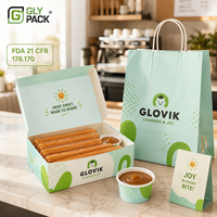 Boîte à churros personnalisée imprimée, résistante à la graisse, avec porte-gobelet à sauce, emballage alimentaire jetable pour les cafés et les restaurants