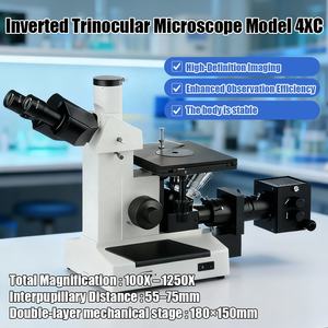 Microscópio Invertido Triplo 1250X para Uso em Laboratório, Equipamento de Análise de Imagem de Alta Precisão e Alta Definição - Product Image 2