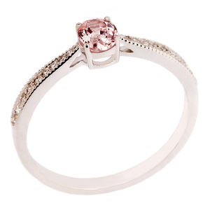 Anillo de crecimiento de laboratorio de piedras preciosas de Plata de Ley 925 <span class=keywords><strong>Morgan</strong></span> Pink, diseño elegante de princesa para boda, ropa informal diaria - Product Image 1