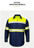 Tenue de travail pour homme en coton pur, anti-humidité, avec bandes réfléchissantes, deux pièces, pour le secteur de la construction et de l'ingénierie, modèle long