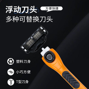 Maquinilla de afeitar MAX hecha a mano para hombre de 6 capas con cuchillas intercambiables para un afeitado manual de 3 capas, preciso y cómodo. - Product Image 3